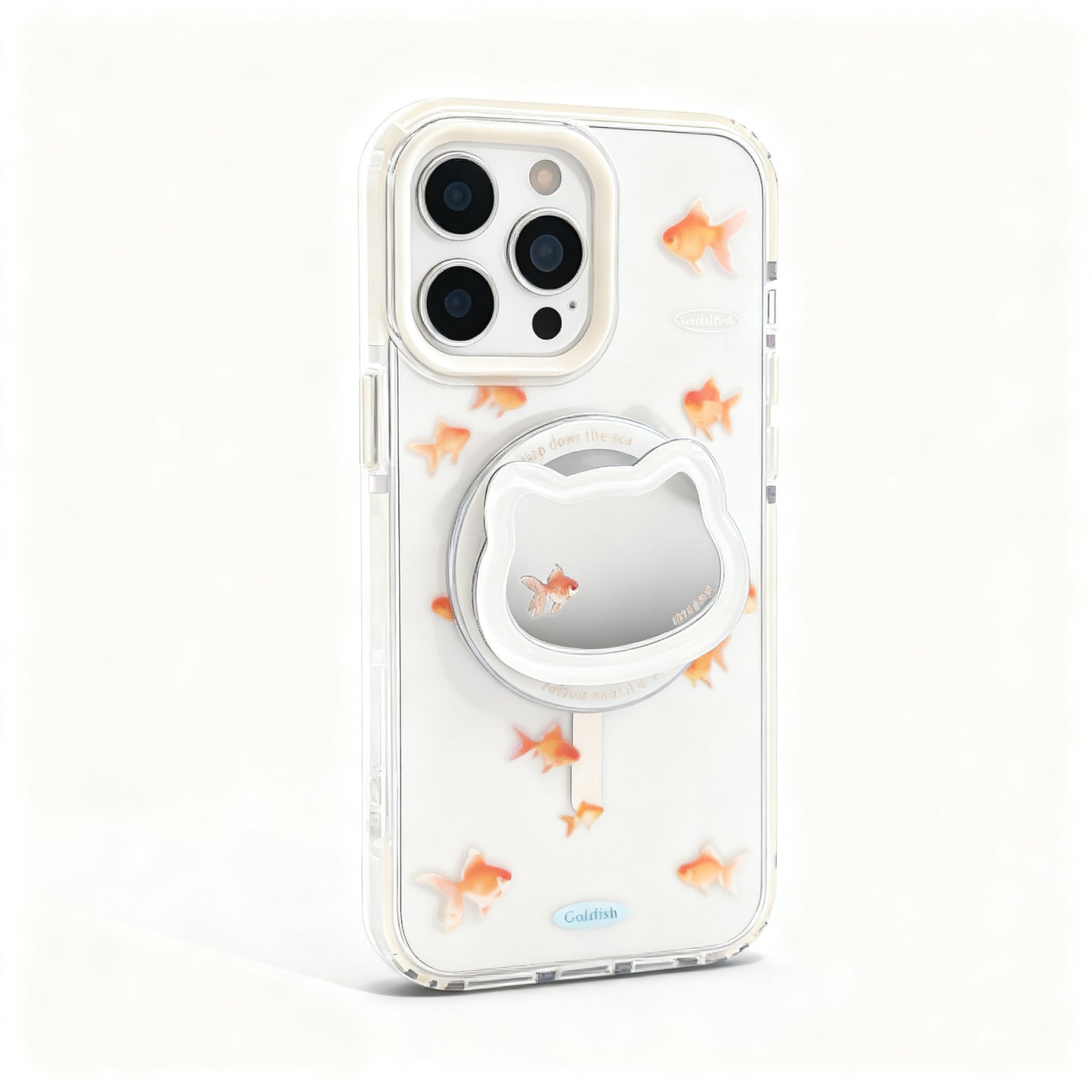 Clear Cat Design Magnetic Stand Phone Case for iPhone