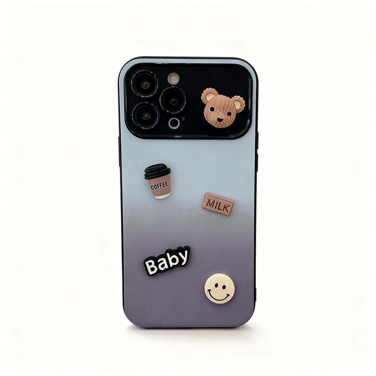 Gradient Color Cute Bear Soft Phone Case for iPhone