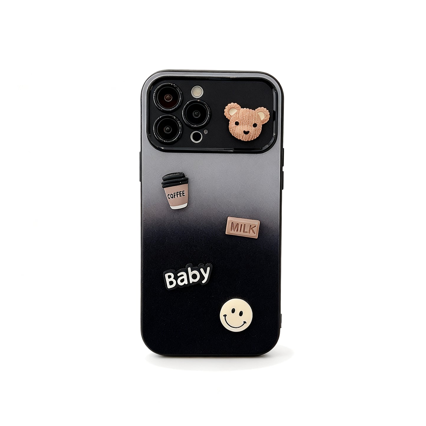 Gradient Color Cute Bear Soft Phone Case for iPhone