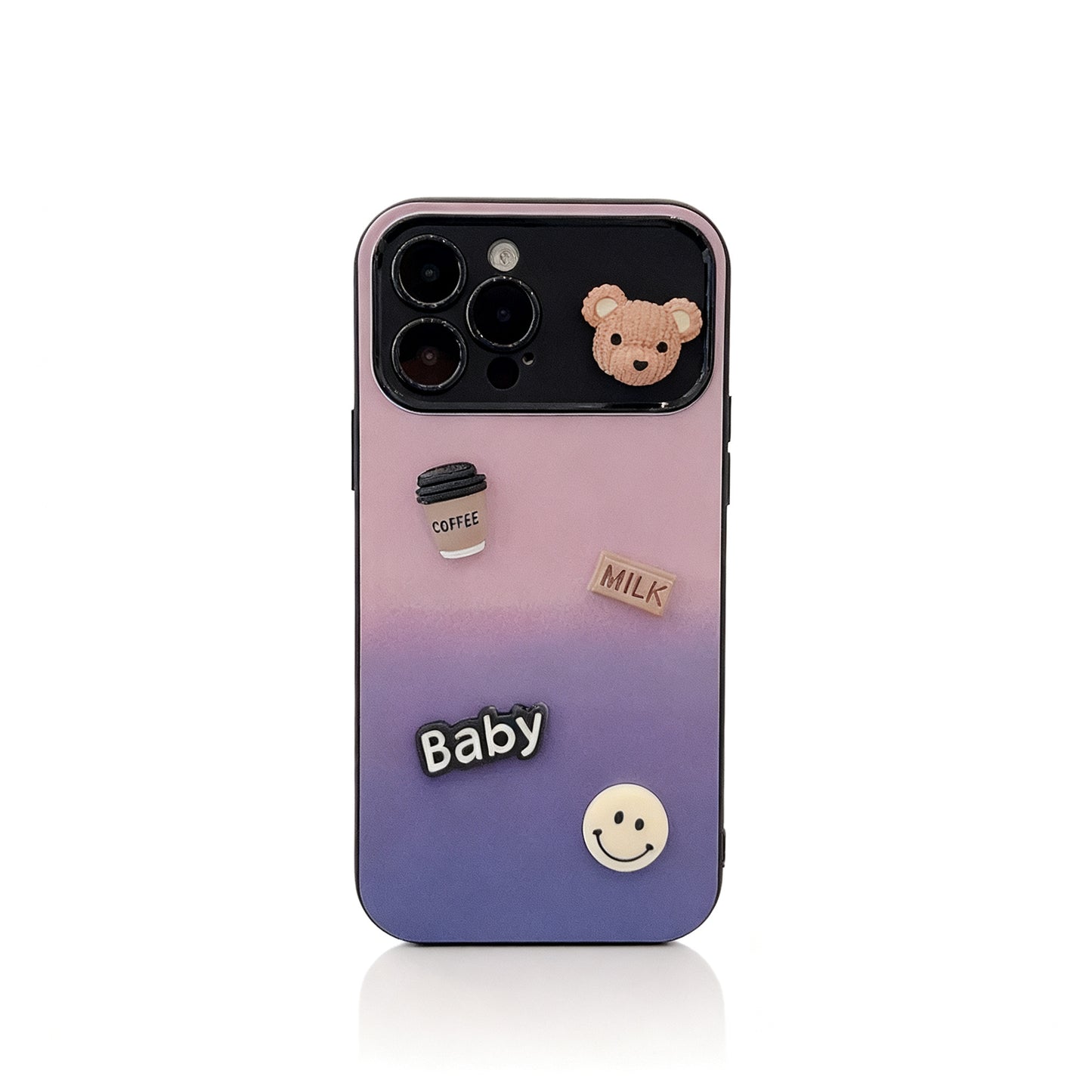 Gradient Color Cute Bear Soft Phone Case for iPhone