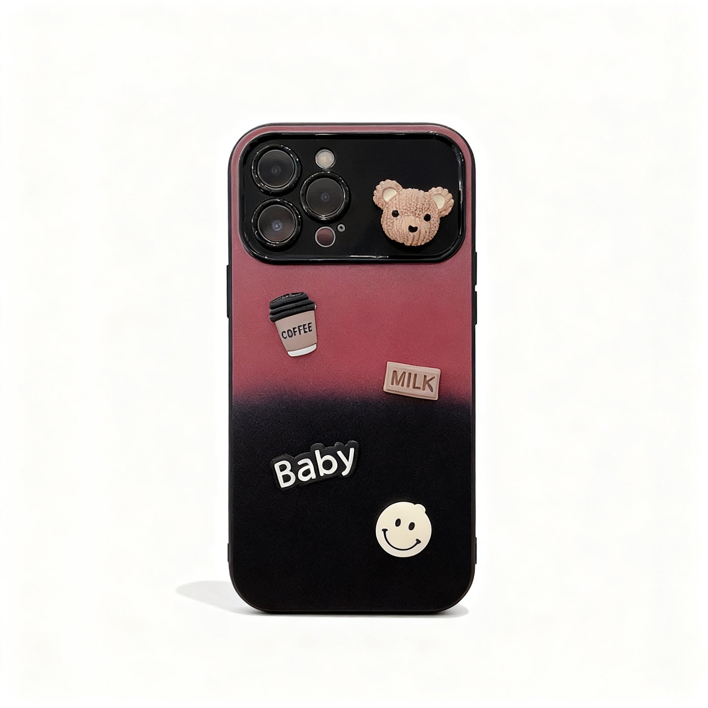 Gradient Color Cute Bear Soft Phone Case for iPhone