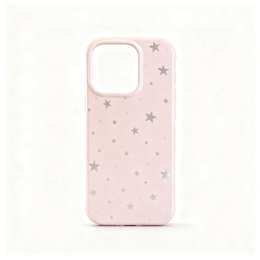Soft Gray Star Print Phone Case for iPhone