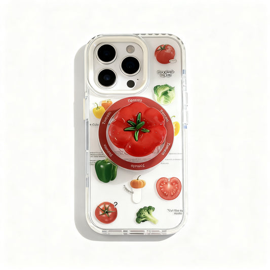 Cute Tomato Vegetable Magnetic Stand Phone Case for iPhone