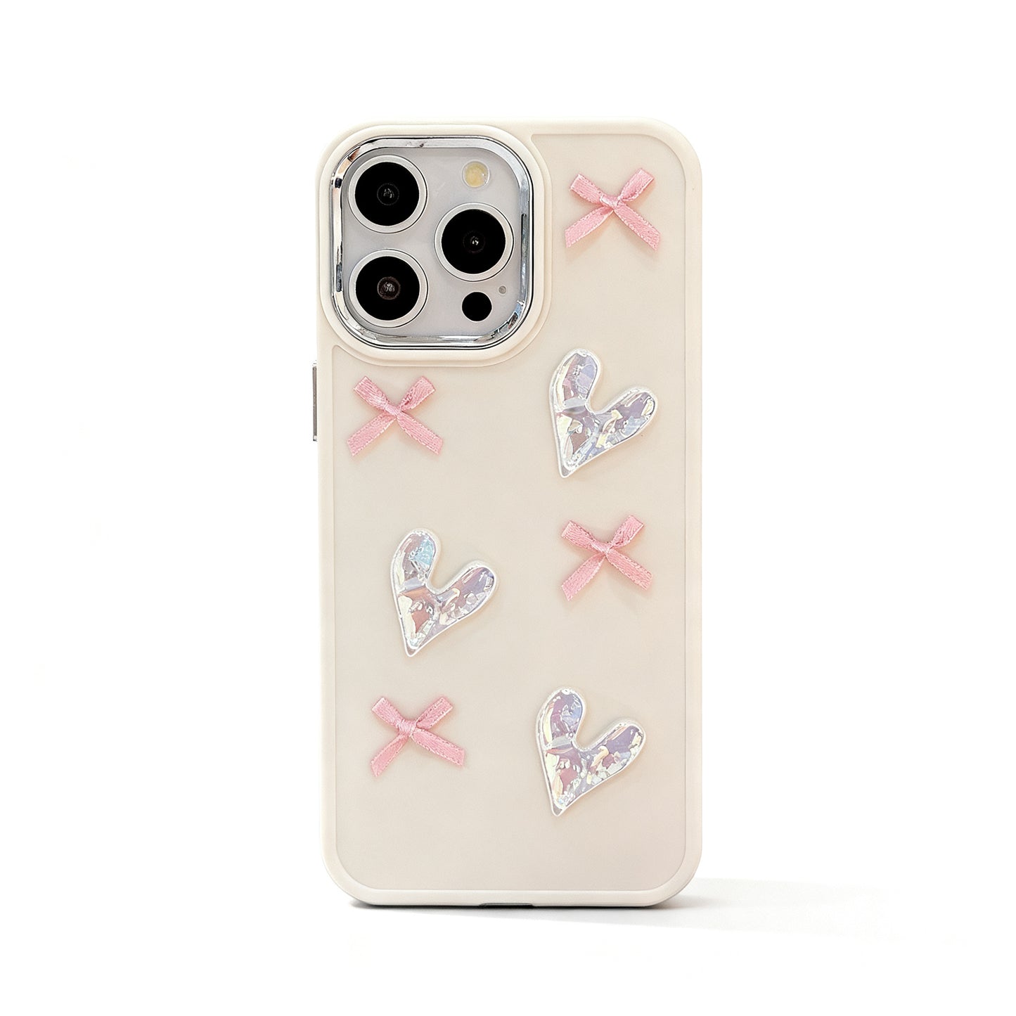 Pink Heart Bow Soft Phone Case for iPhone