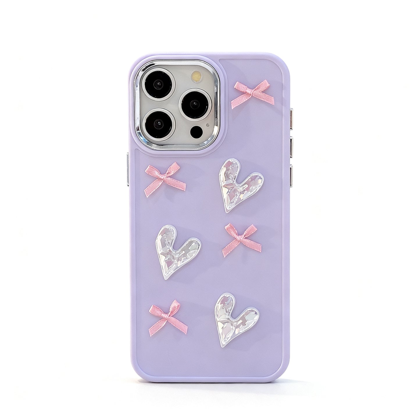 Pink Heart Bow Soft Phone Case for iPhone