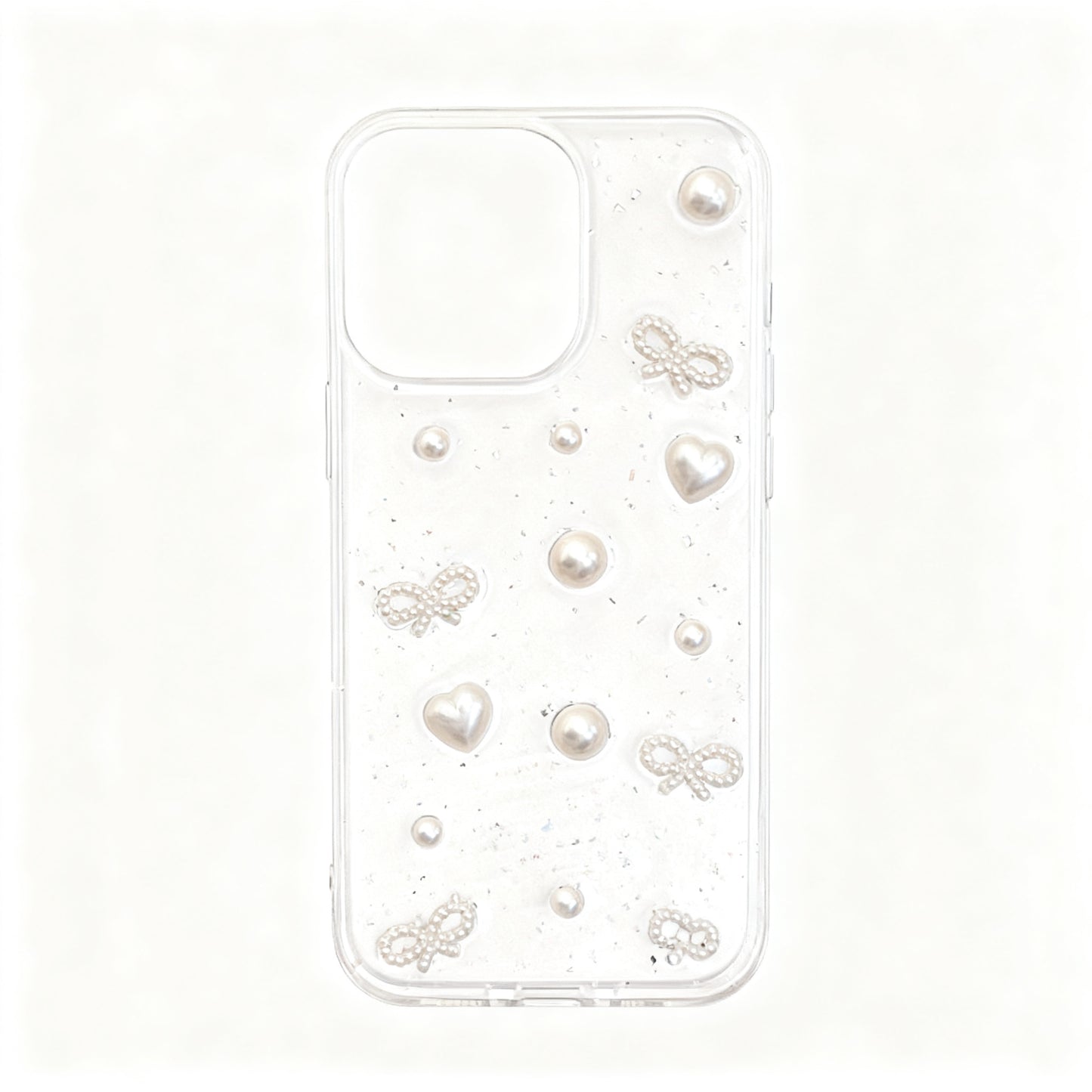 Pink Pearl Bow Soft Phone Case for iPhone
