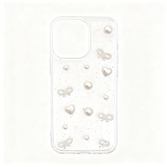 Pink Pearl Bow Soft Phone Case for iPhone