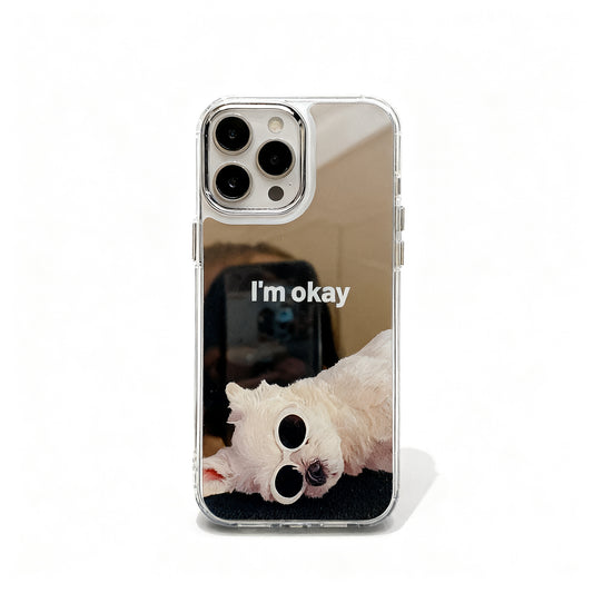 Cute Dog Design Colorful Mirror Phone Case for iPhone
