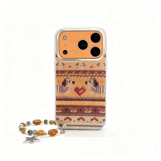 Cute Pink Dog Pattern Glitter Phone Case for iPhone