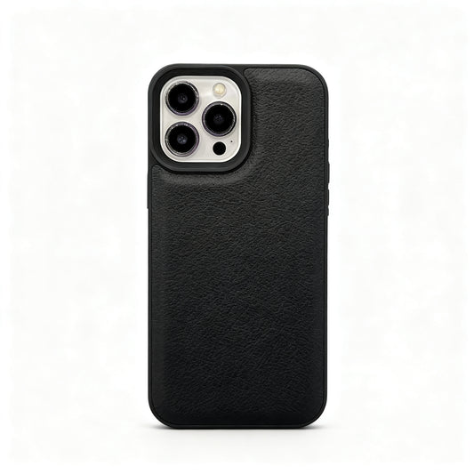 Black Litchi Texture Soft Phone Case for iPhone