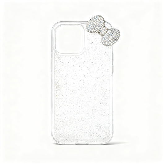Pink Glitter Butterfly Bow Soft Phone Case for iPhone