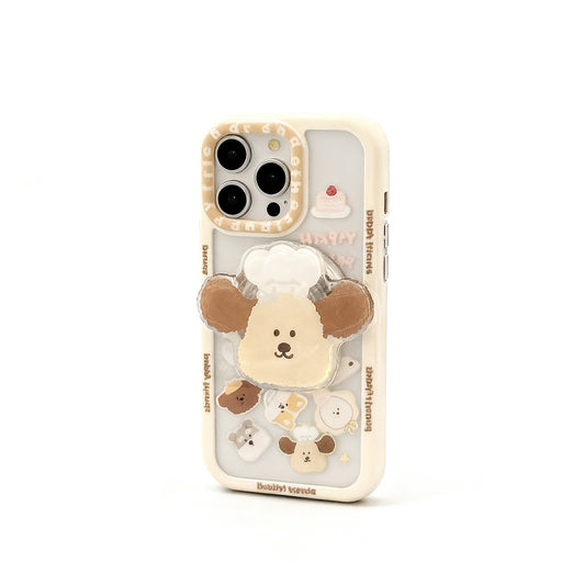 Cute Dog Head Stand Phone Case for iPhone