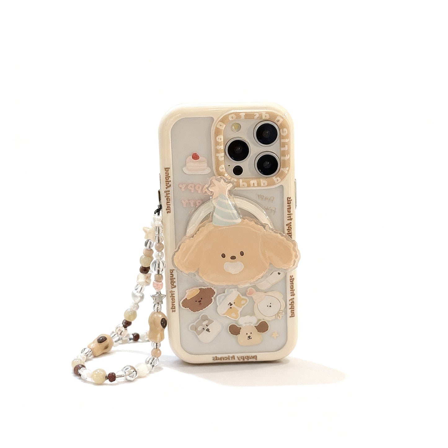 Cute Dog Head Stand Phone Case for iPhone