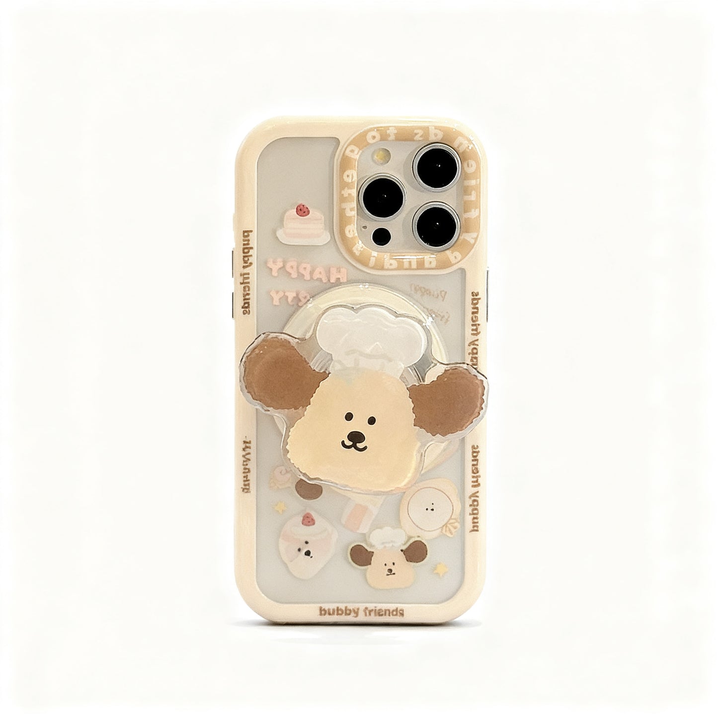 Cute Dog Head Stand Phone Case for iPhone