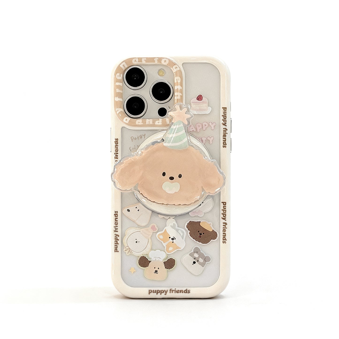 Cute Dog Head Stand Phone Case for iPhone