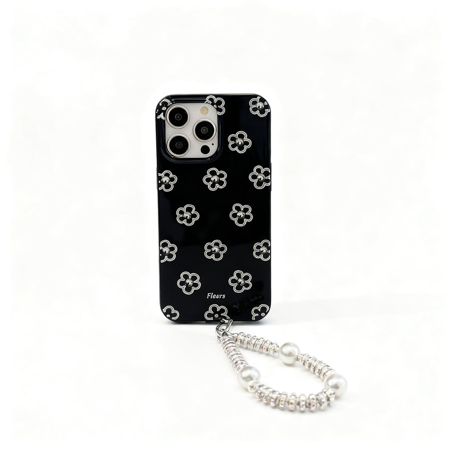 Silver Pearl Floral Soft Phone Case for iPhone