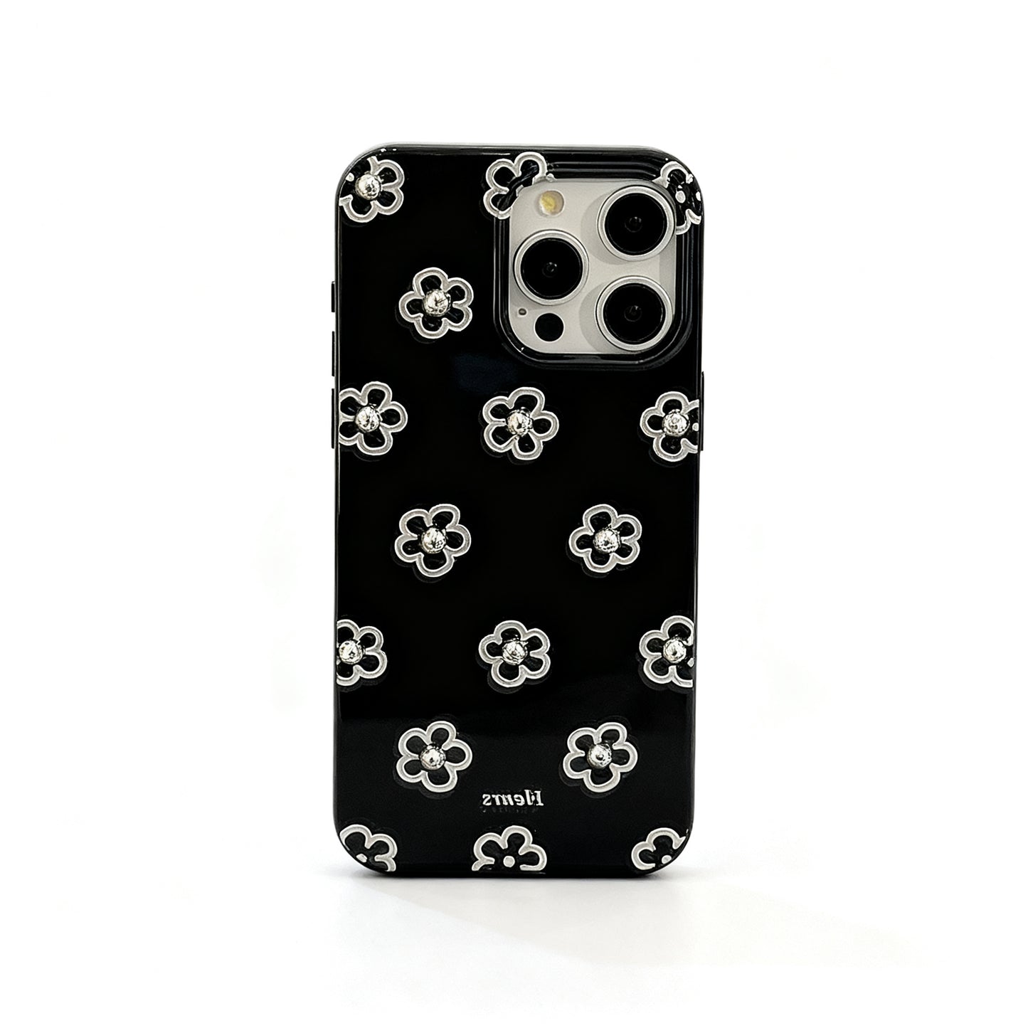 Silver Pearl Floral Soft Phone Case for iPhone