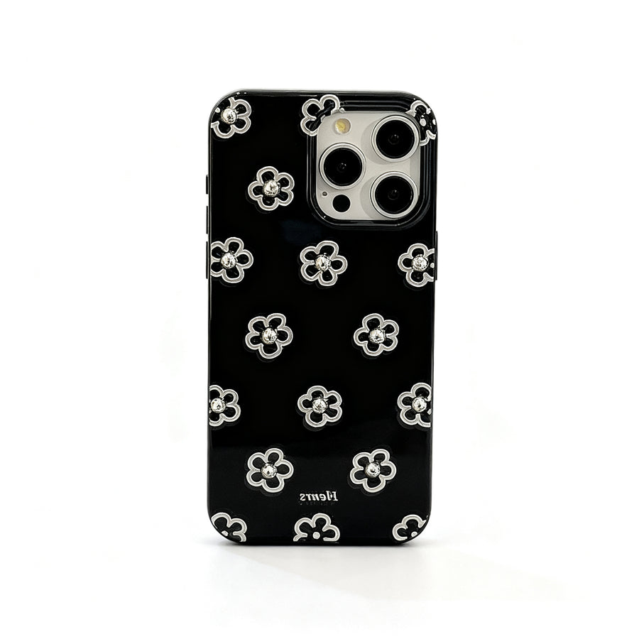 Silver Pearl Floral Soft Phone Case for iPhone