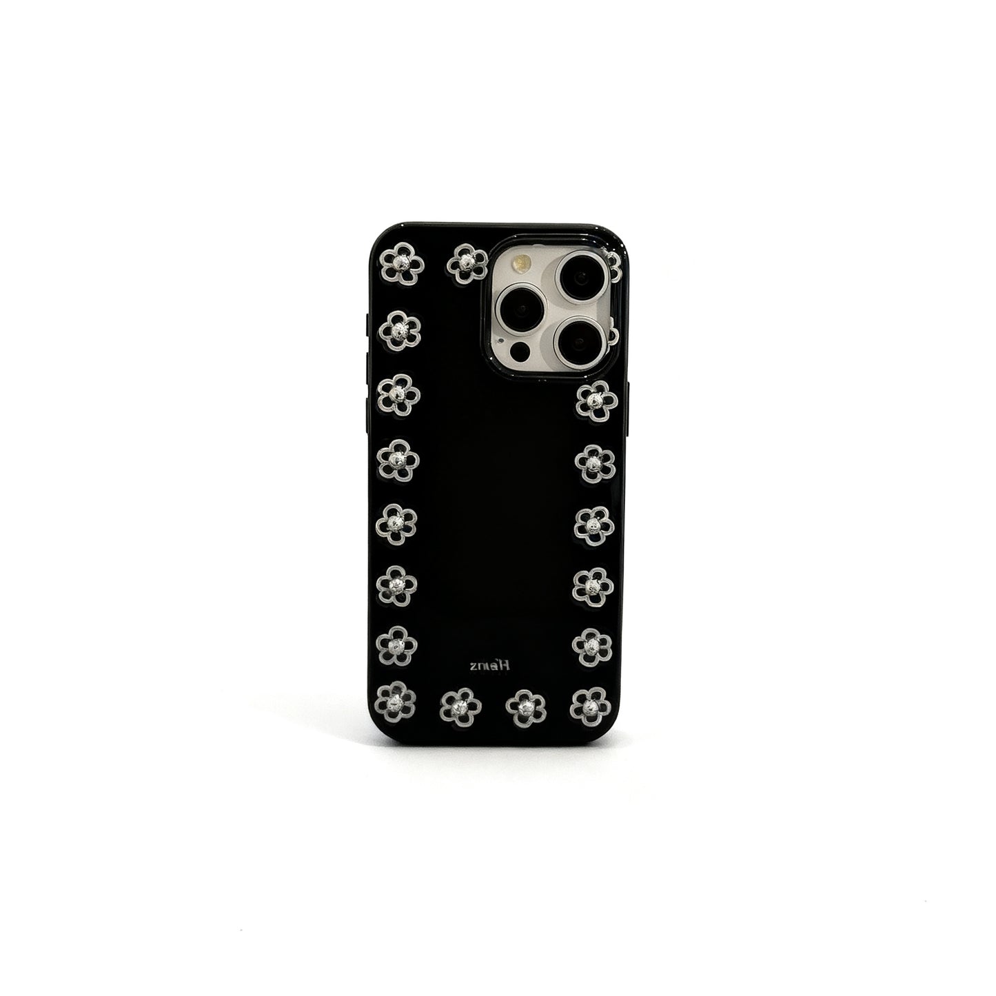 Silver Pearl Floral Soft Phone Case for iPhone