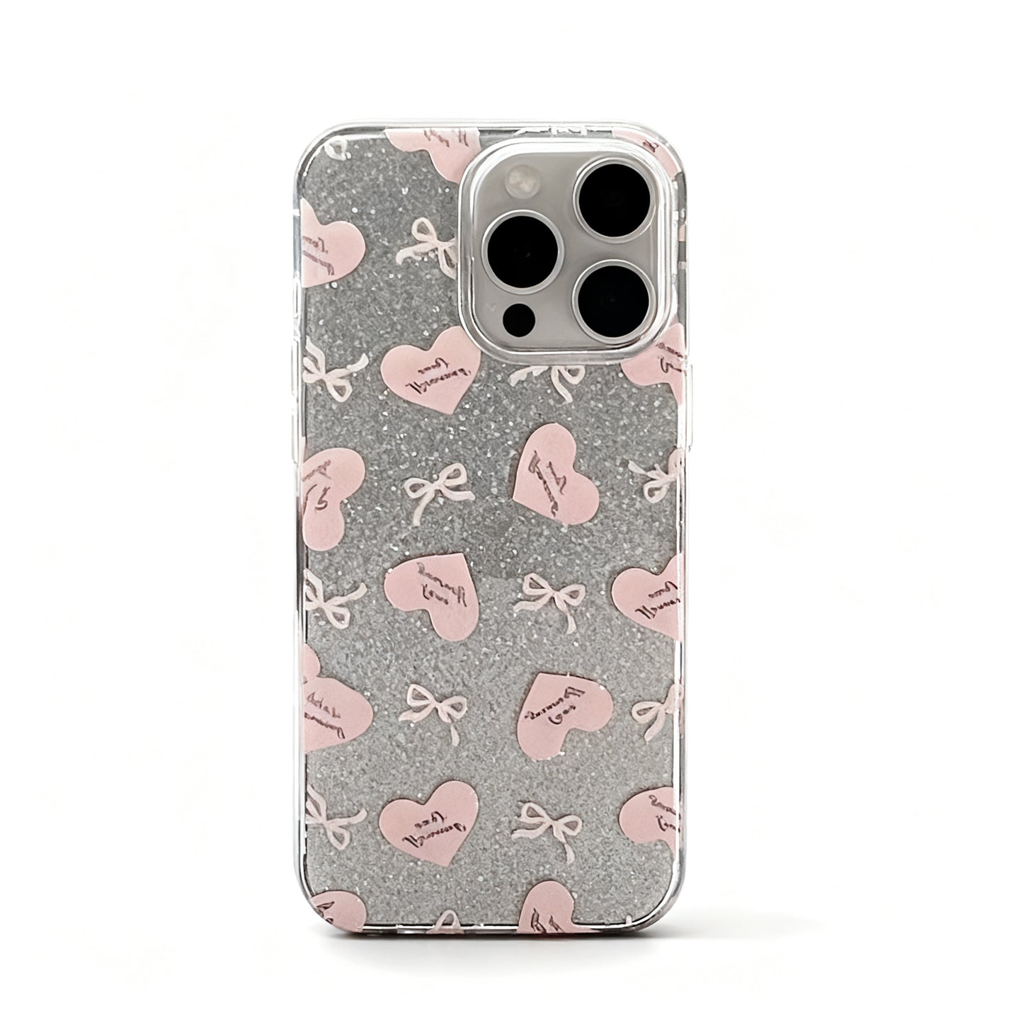 Pink Heart Butterfly Soft Phone Case for iPhone