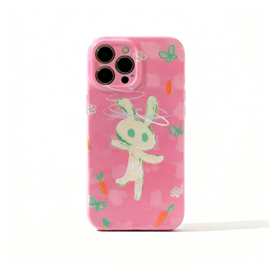 Cute Rabbit Vintage Design Soft Phone Case for iPhone