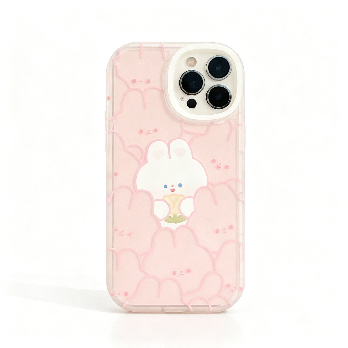 Cute Pink Rabbit Bow Soft Phone Case for iPhone