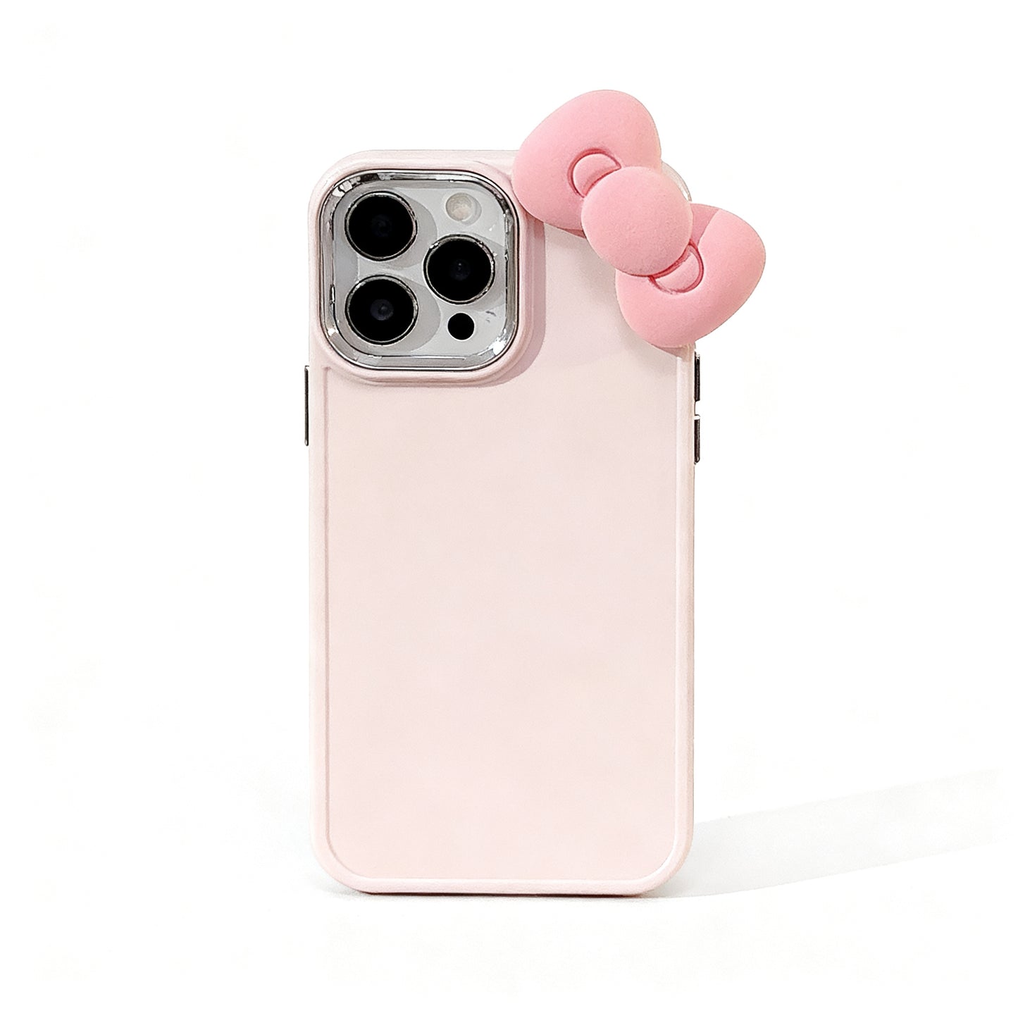 Cute Pink Bow Soft Silicone Phone Case for iPhone