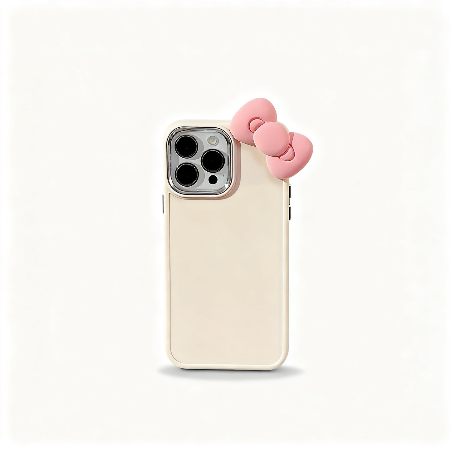 Cute Pink Bow Soft Silicone Phone Case for iPhone