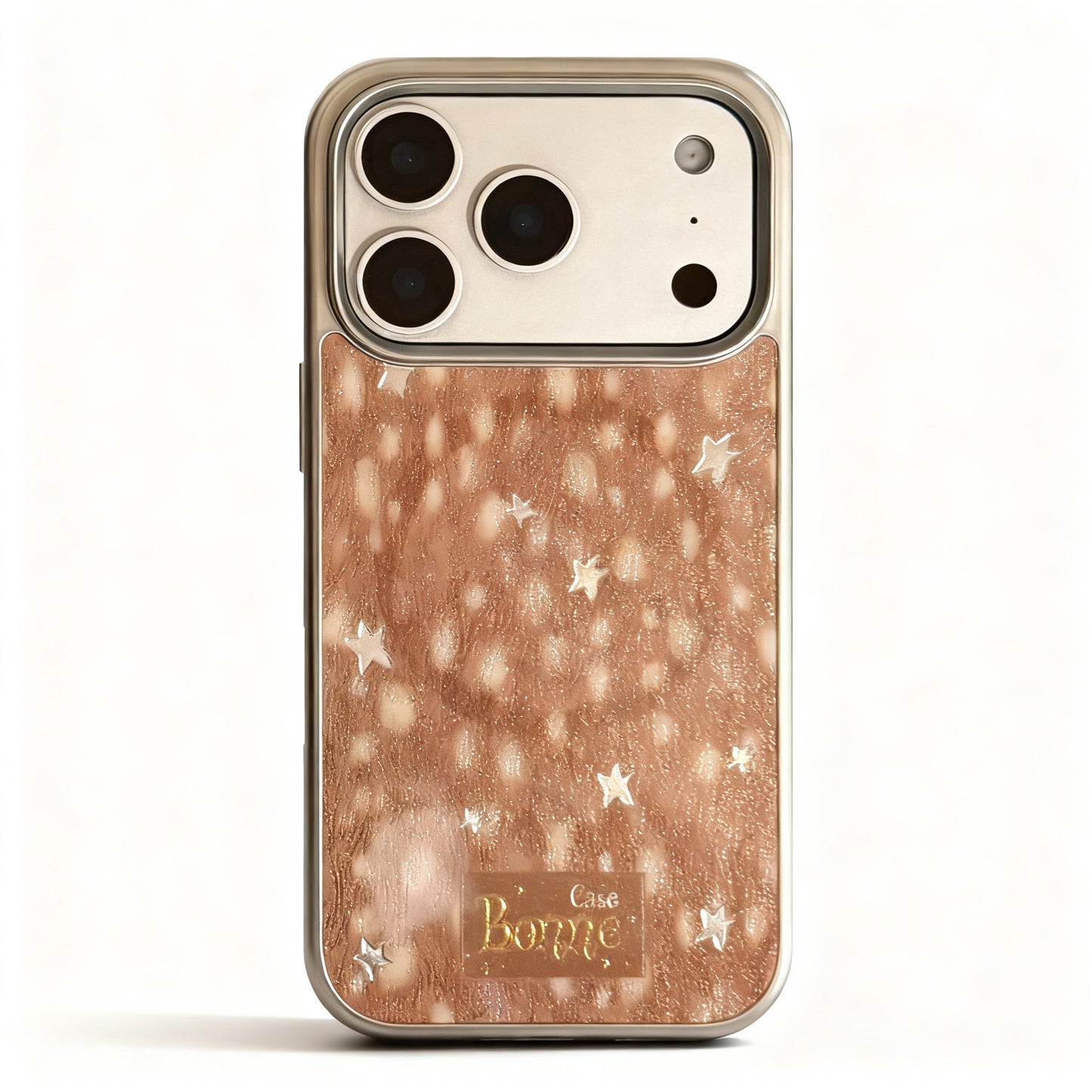 Gold Star Print Magnetic Stand Phone Case for iPhone