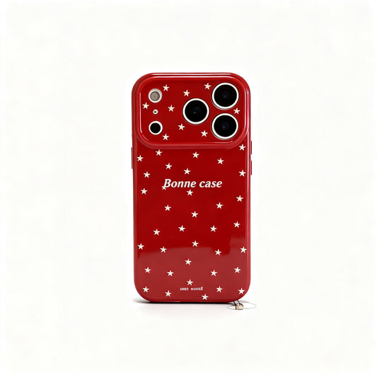 Wine Red Star Print Soft Phone Case for iPhone