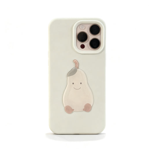 Green Pear Cartoon Soft Phone Case for iPhone