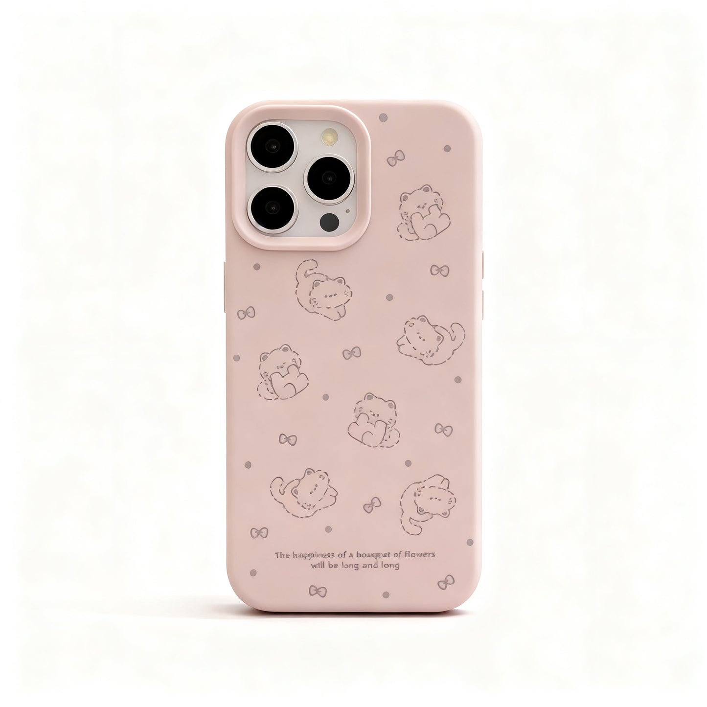 Cute Pink Cat Soft Phone Case for iPhone