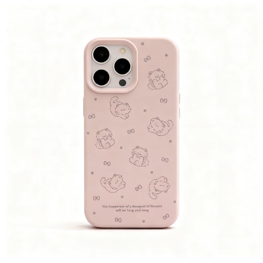 Cute Pink Cat Soft Phone Case for iPhone