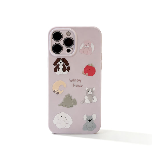 Soft Purple Floral Silicone Phone Case for iPhone