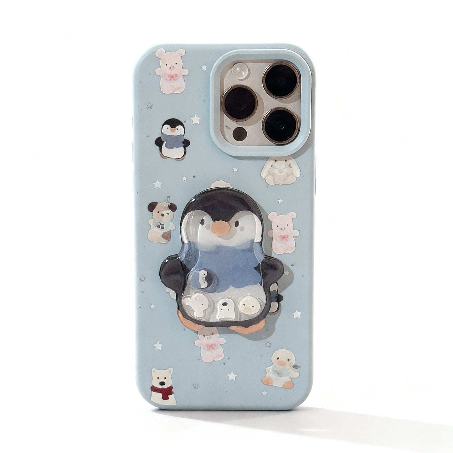 Cute Penguin and Bunny Soft Phone Case for iPhone