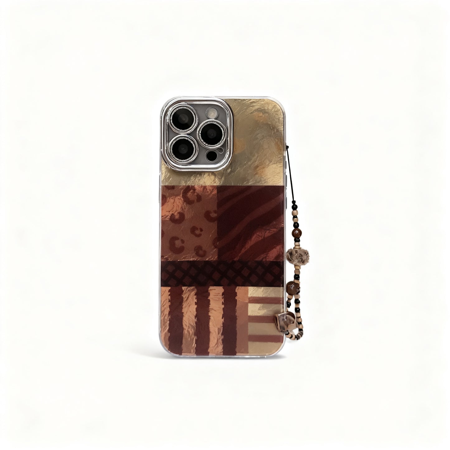 Vintage Leopard Print Chain Phone Case for iPhone