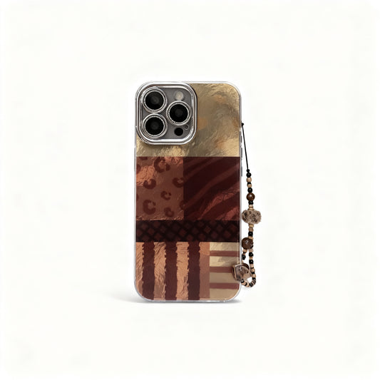 Vintage Leopard Print Chain Phone Case for iPhone