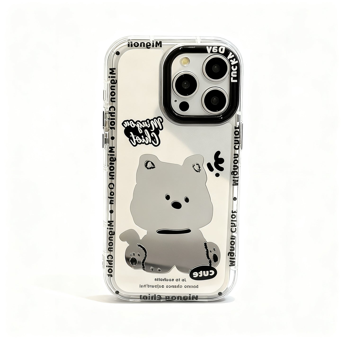 Cute Pink Dog Cartoon Glossy Phone Case for iPhone