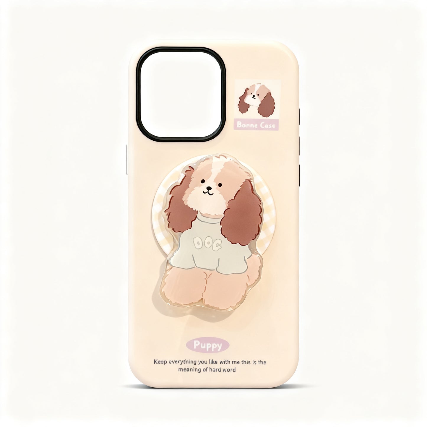 Cute Large-Eared Dog Magnetic Stand Phone Case for iPhone