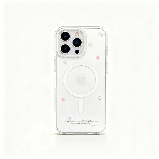 Cute Cat Design Clear Magnetic Phone Case for iPhone