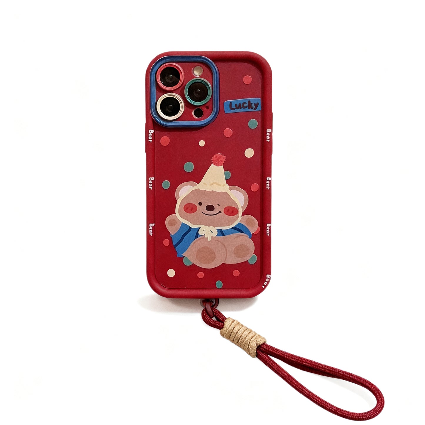 Cute Korean Style Bear Matte Phone Case for iPhone