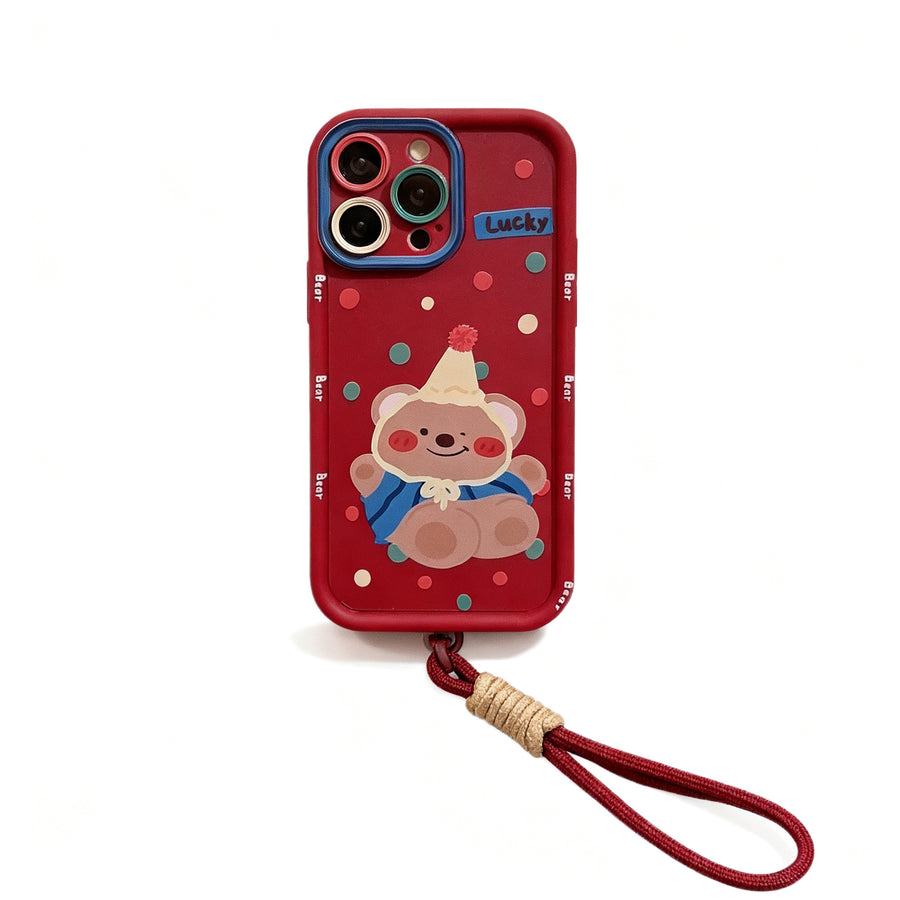 Cute Korean Style Bear Matte Phone Case for iPhone