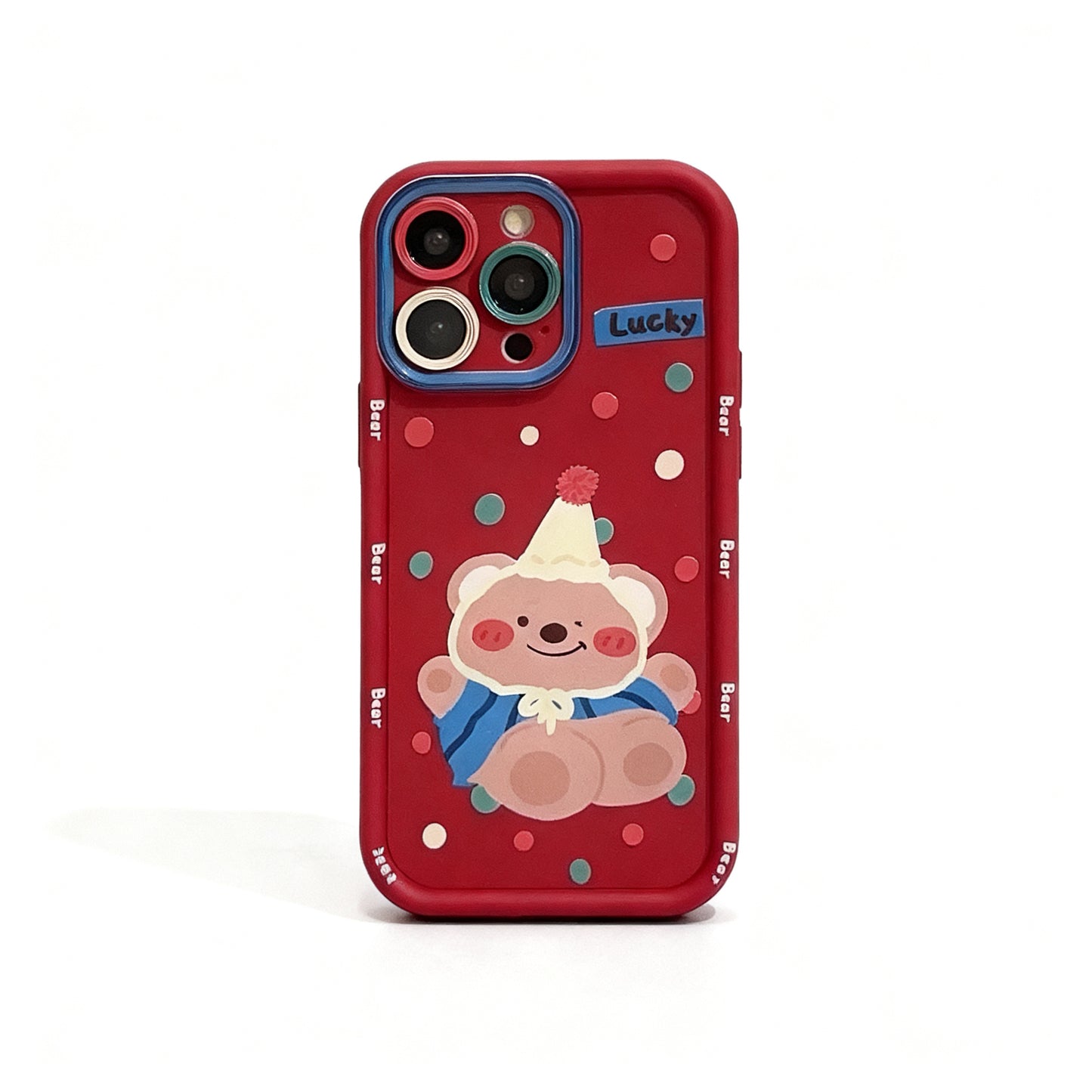 Cute Korean Style Bear Matte Phone Case for iPhone