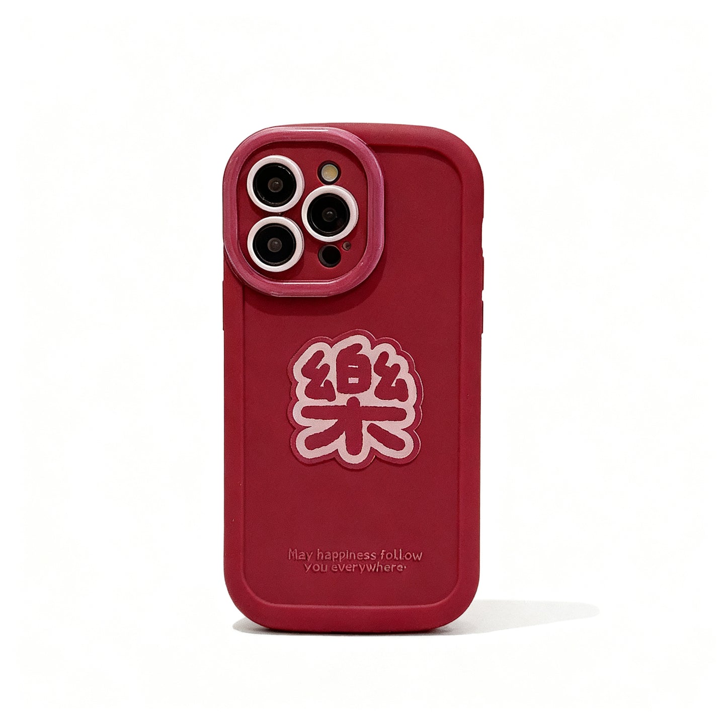 Red   Year Blessing Soft Phone Case for iPhone