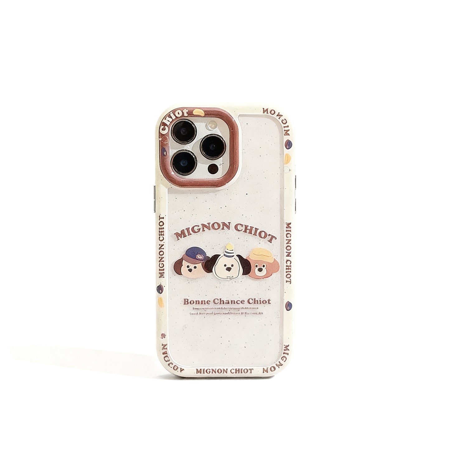 Cute Dog Head Acrylic Phone Case for iPhone with Chain
