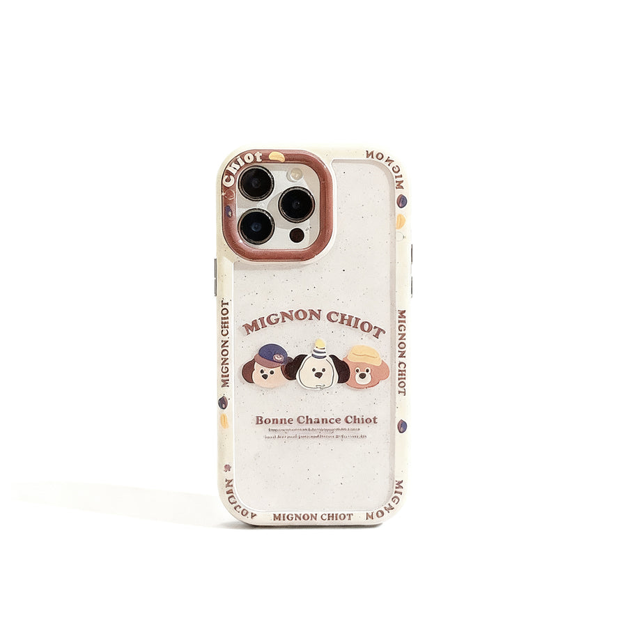Cute Dog Head Acrylic Phone Case for iPhone with Chain
