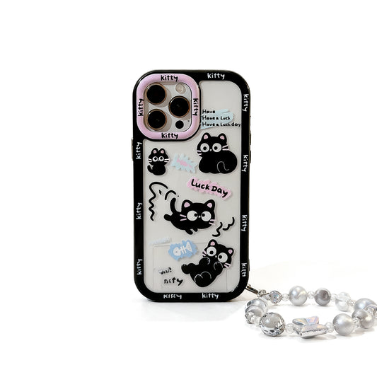 Cute Cat Doodle Soft Phone Case for iPhone