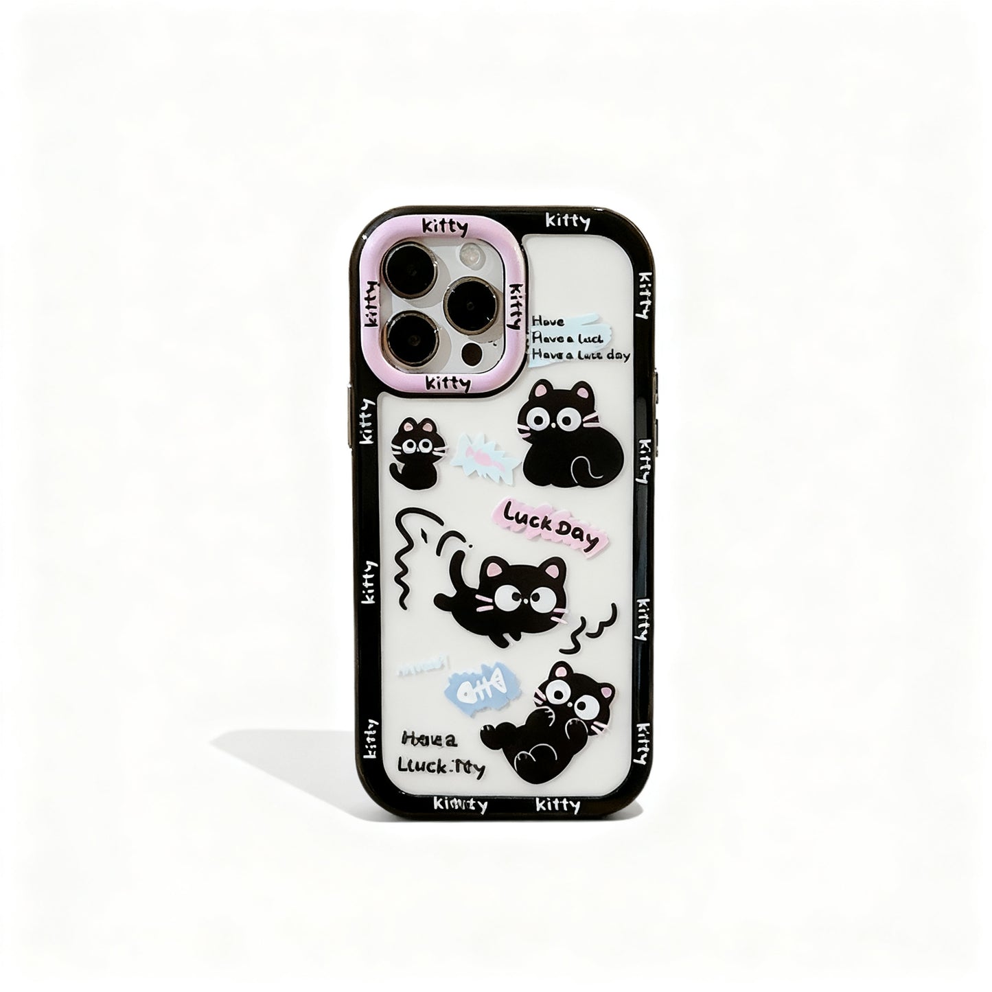 Cute Cat Doodle Soft Phone Case for iPhone