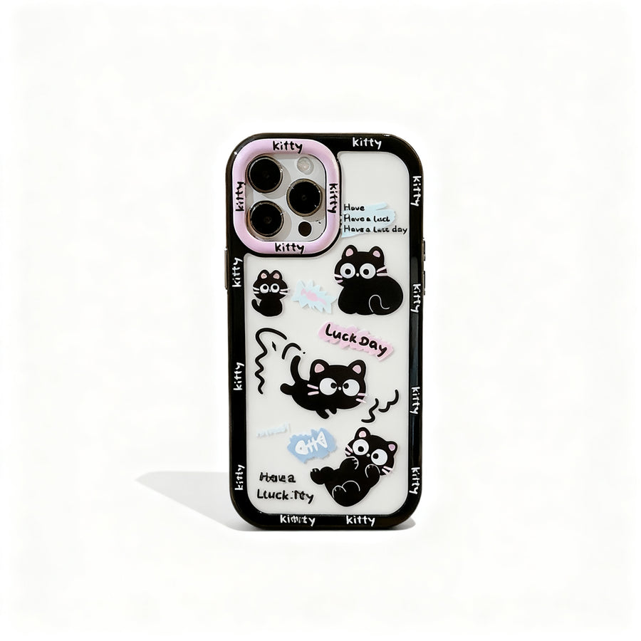 Cute Cat Doodle Soft Phone Case for iPhone