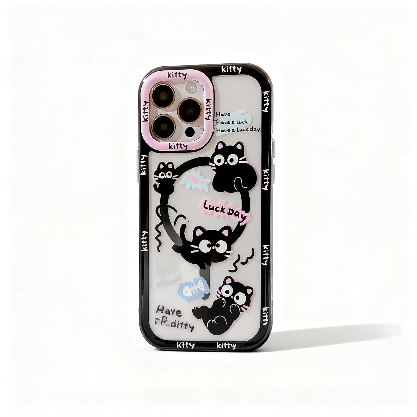 Cute Cat Doodle Soft Phone Case for iPhone